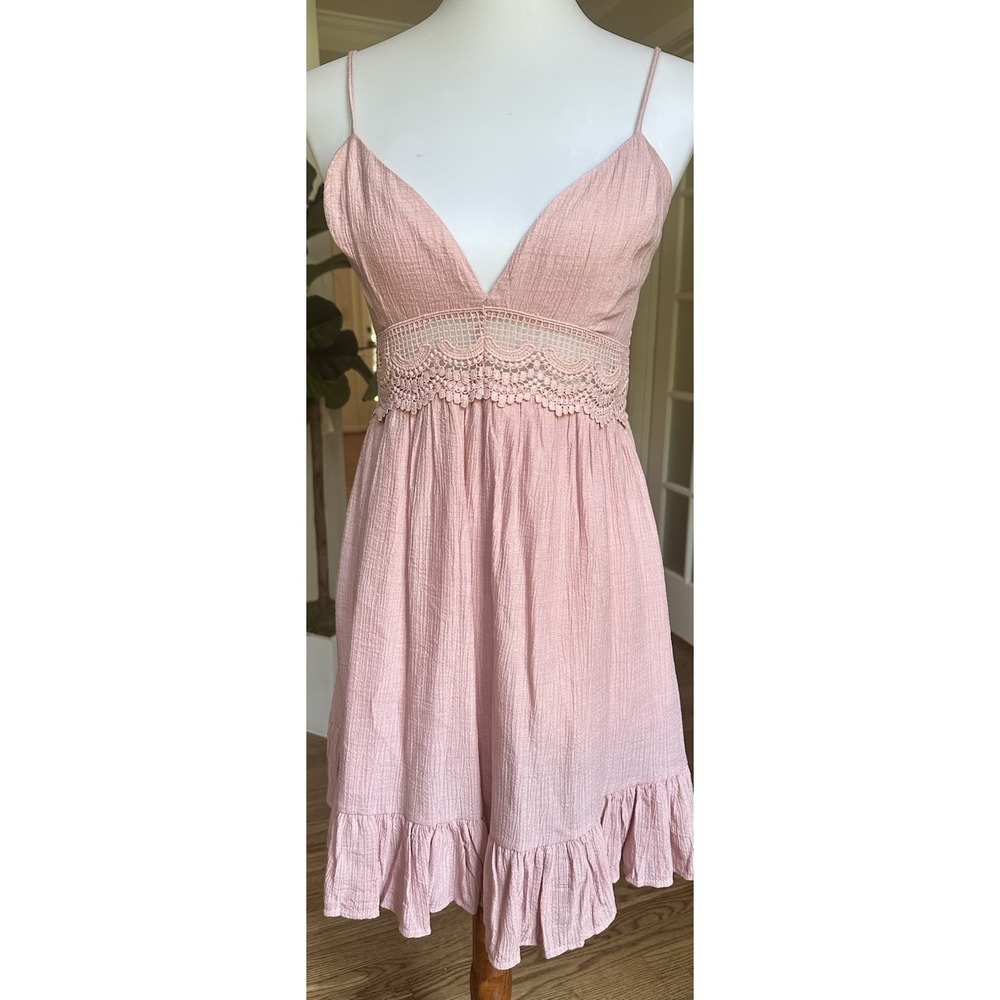 Love Tree Blush Pink Elagant Spaghetti Strap Dress Size Medium